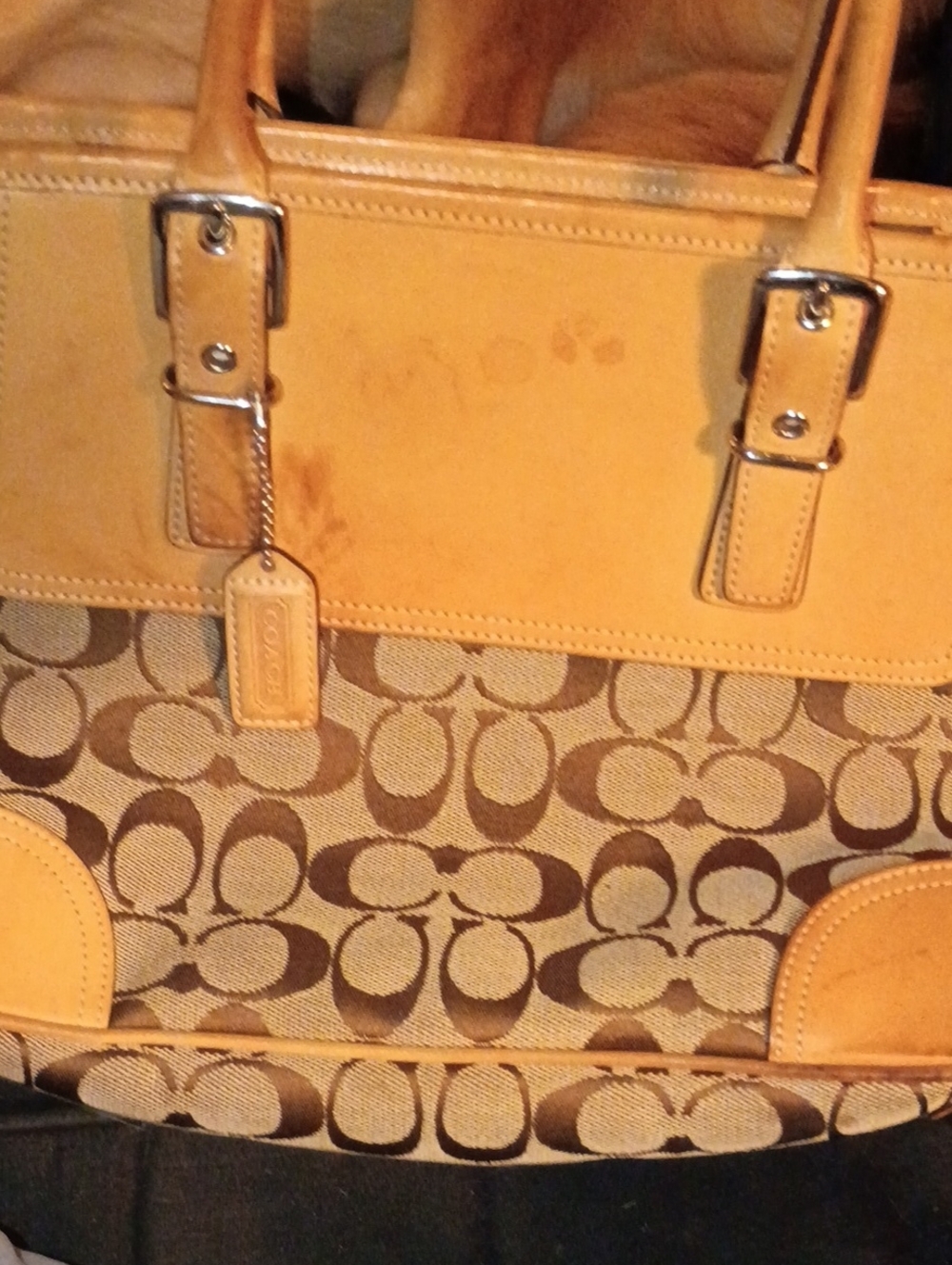Vintage Y2K Coach Hampton Signature Satchel Bag 6366 Brown/Tan